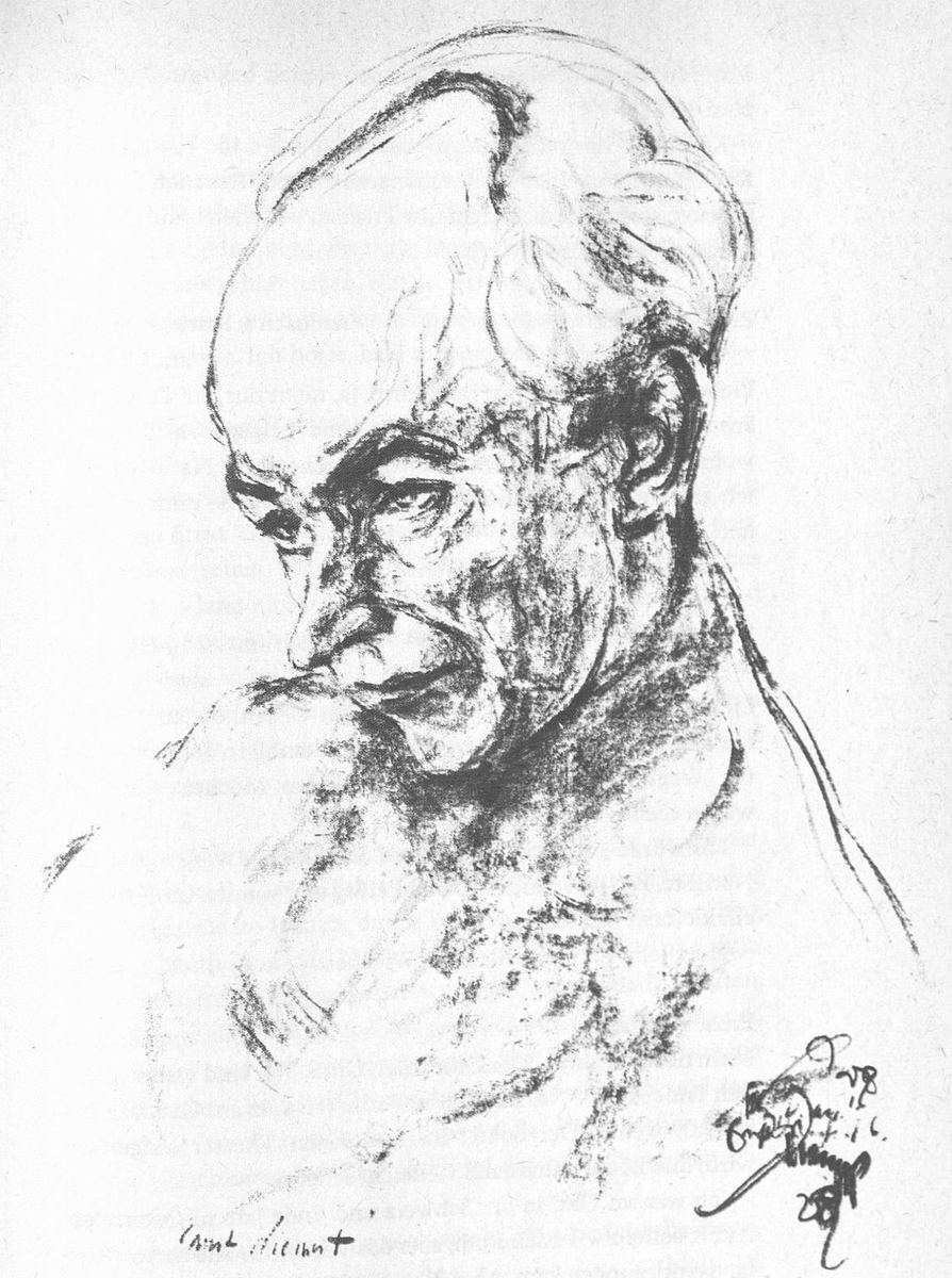 Bleistiftzeichnung: Ernst Wiechert im Halbprofil, 1928